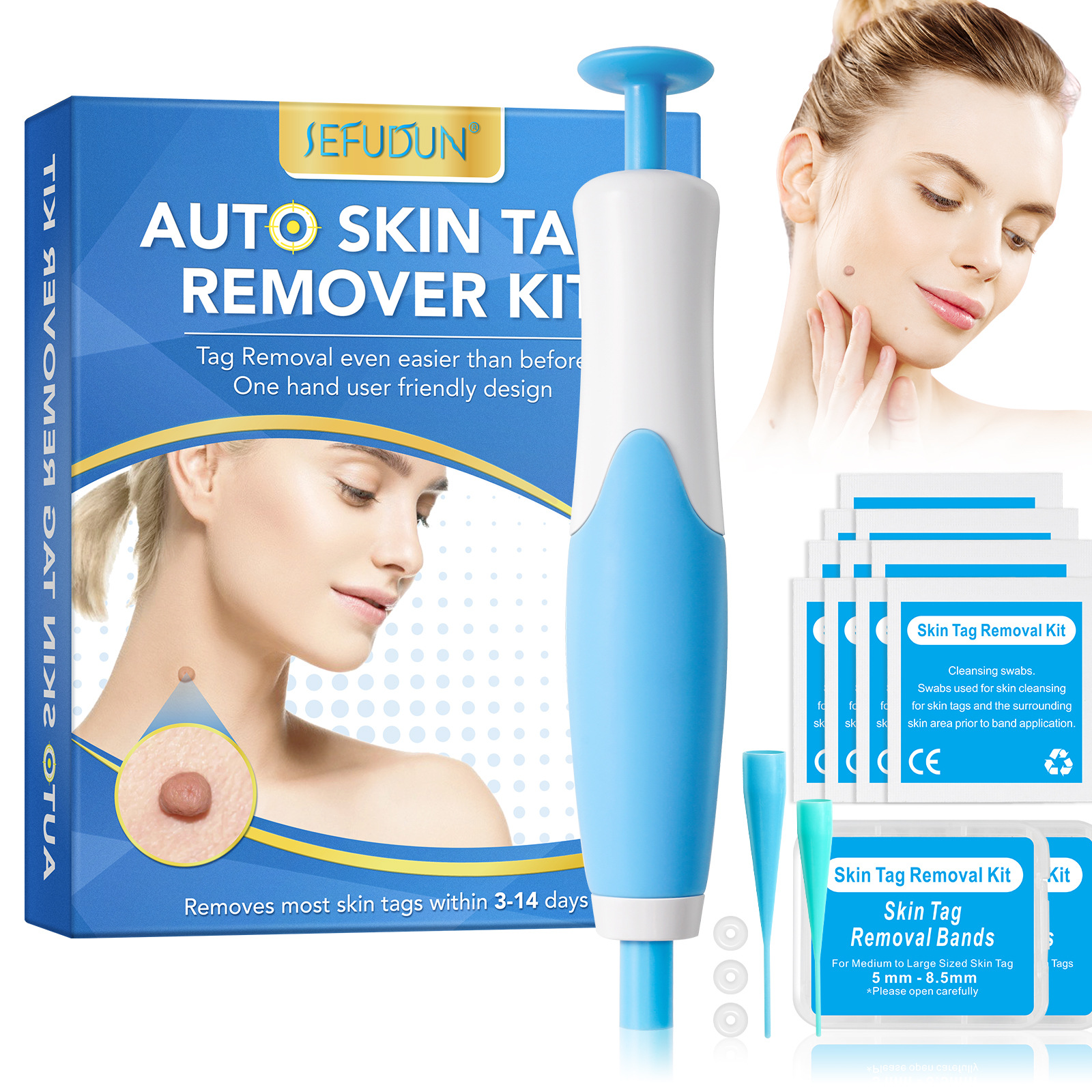 Acne Light Therapy Pen - 2-IN-1 Auto Skin Tag Removal Tool