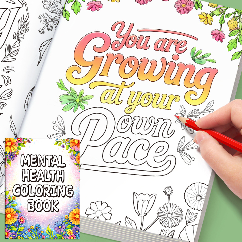 32 Pages Happy Mind Coloring B - огляд і ціна Mental Health Wellness Quotes