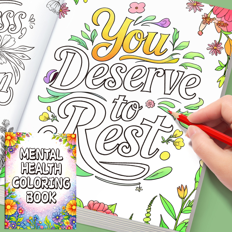 32 Pages Happy Mind Coloring B - огляд і ціна Mental Health Wellness Quotes